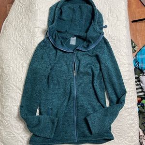 Roxy | size large | teal knit hoodie